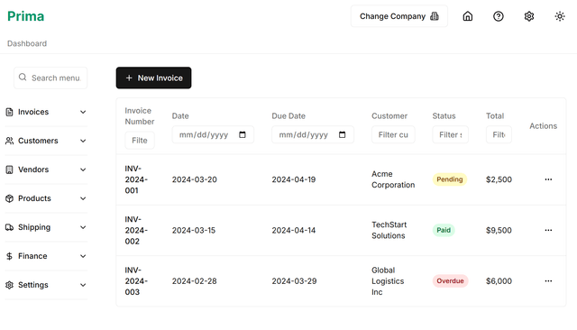 Prima Admin Panel (In Progress)